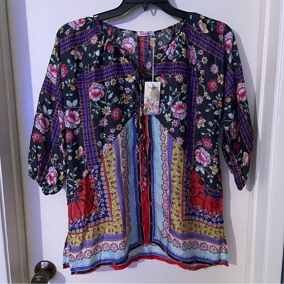 Johnny Was Lookout Electra Silk Tunic size XS - Picture 5 of 9
